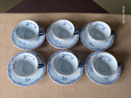 Rorstrand Ostindia East Indies set 6x Thee Kop en schotel 8 cm (Aardewerk)