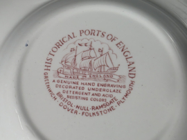 Engels rood Historical Ports diep pasta curry bord 22 cm