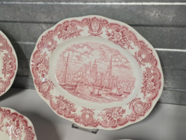 Engels rood Historical Ports serviesset 8 personen