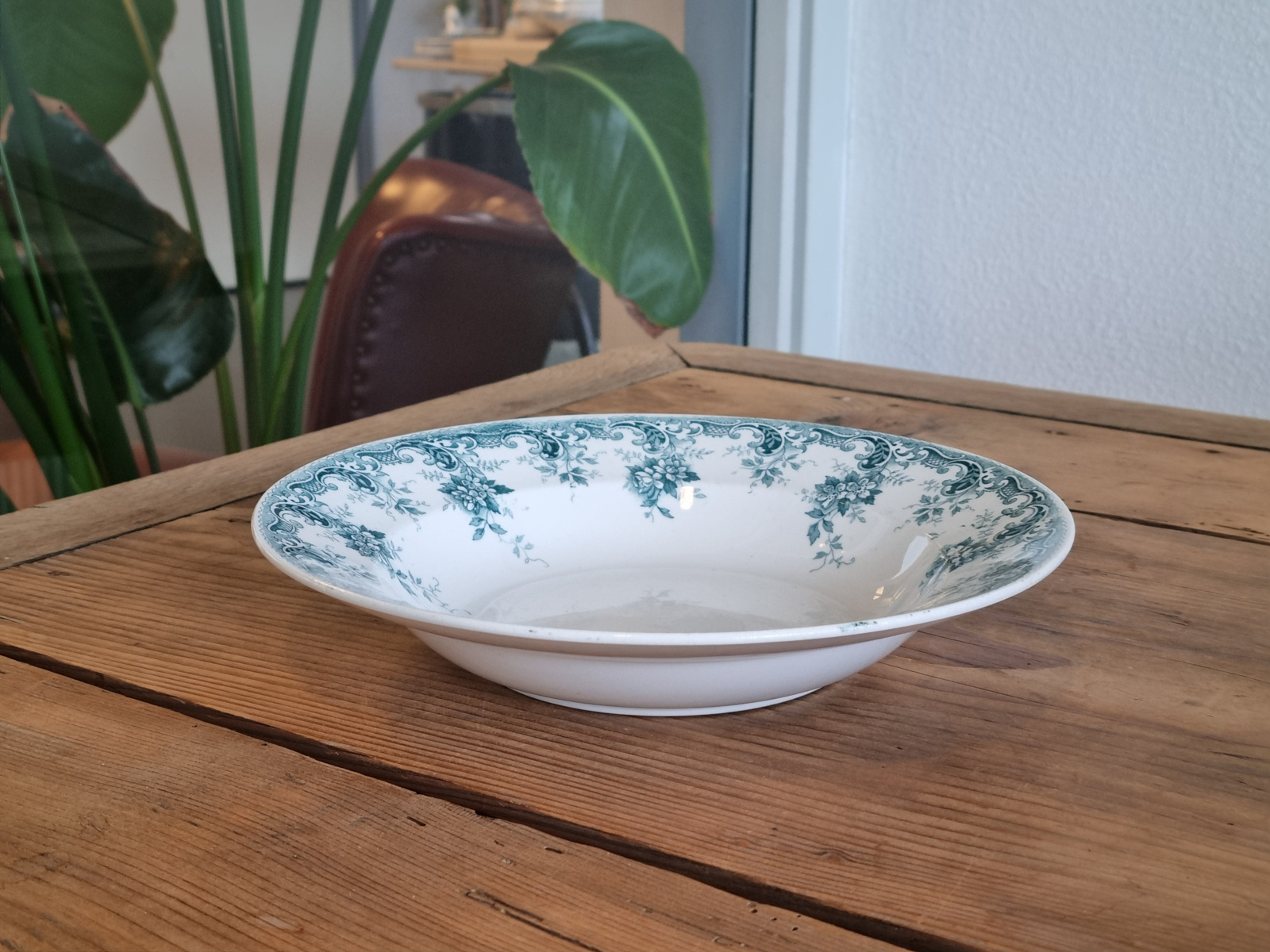Societe Ceramique Andree petrol Diep Pasta Curry Bord 23,5 cm