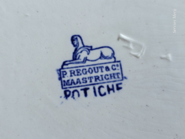Potiche blauw Petrus Regout ovale schaal 29 cm