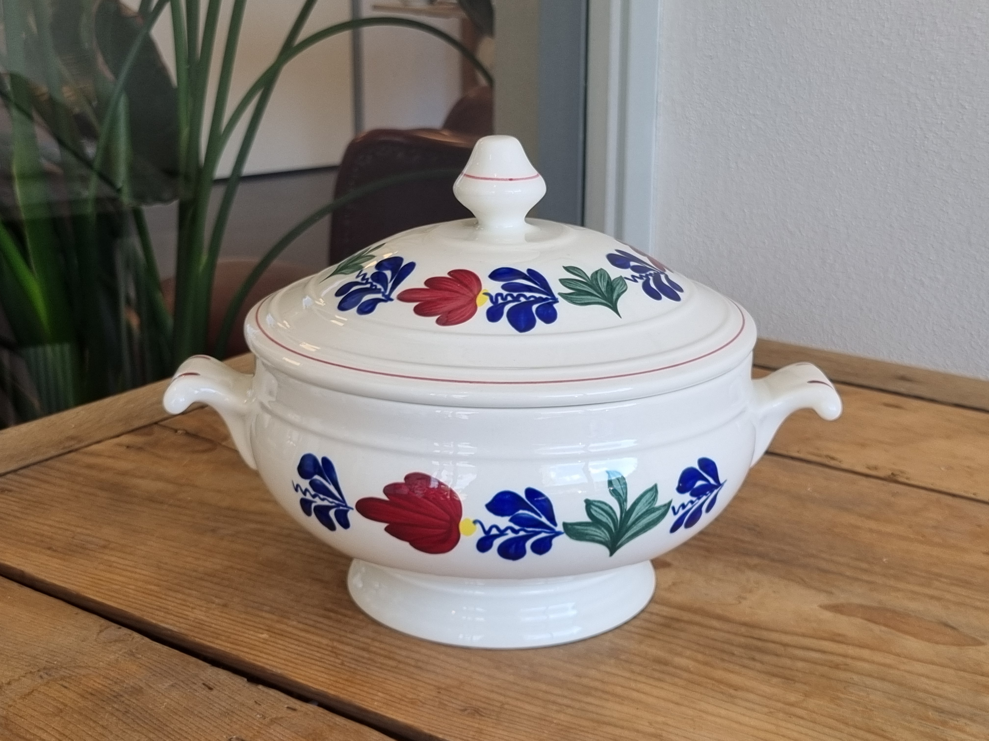 Boerenbont Boch terrine dekschaal met dichte oortjes
