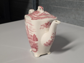 Engels rood Johnson Bros Old Britain Castles mini koffiepotje 13 cm