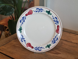 Boerenbont Boch Plat Dinerbord 24,5 cm (gebruikskrasje, oude groen/zwarte stempel)