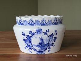 Vintage oud Delft ovale vaas 20 cm