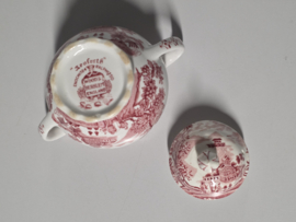 Engels rood Woods Burslem England Seaforth suikerpot