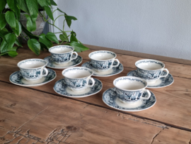 Victoria Groen Societe Ceramique set 6x kop en schotel
