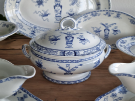 Potiche blauw Societe Ceramique compleet Eetservies 8-pers.