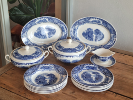 Regout Castillo blauw compleet eetservies 6 personen (rond model)