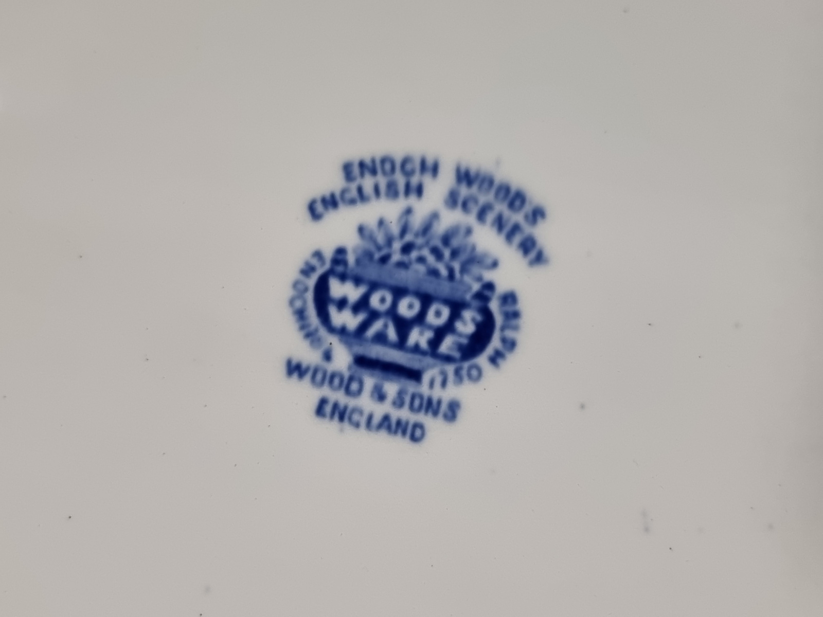 Engels blauw Woods Ware grote ovale schaal 42,5 cm