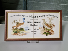 Regout Wandbord Willem III november 1849 32 cm