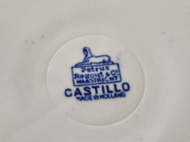 Regout Castillo blauw diep bord 23,5 cm (Regout stempel)