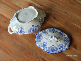 Boch BFK decor Dordrecht blauw grootste Dekschaal Terrine