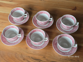 Engels rood Wood & Sons Woodland set 6x kop en schotel