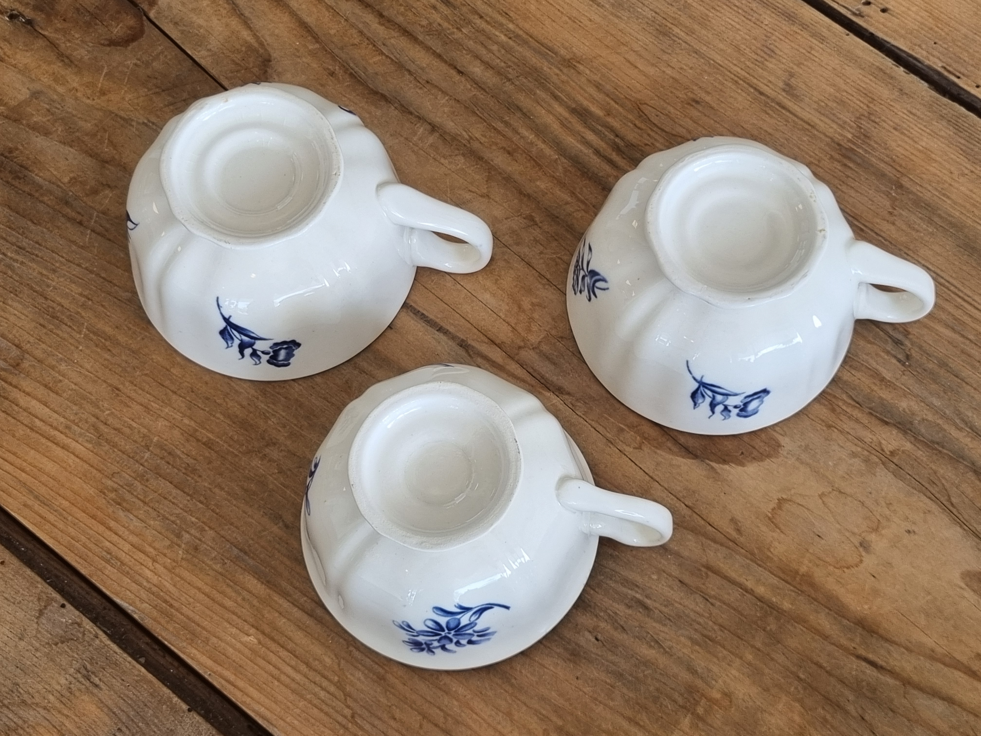 Petrus Regout Bouquet Bleu set 3x verschillende losse kopjes