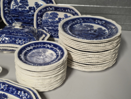 Engels blauw Spode's Tower blauw Compleet eetservies 18 persoons