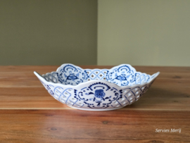 Blue Danube Schaal met opstaande ajour rand 19,5 cm