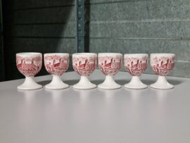 Engels rood Enoch Wedgwood  Royal Homes of Britain set 6x eierdopje