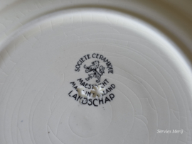 Landschap Zwart Societe Ceramique bordje 19,5 cm (rond model)