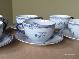 Rorstrand Ostindia East Indies set 6x Thee Kop en schotel 8 cm (Aardewerk)