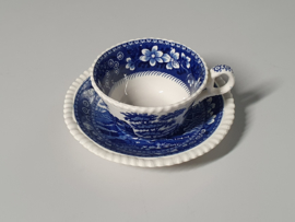 Engels Copeland Spode's Tower blauw Thee Kop en schotel