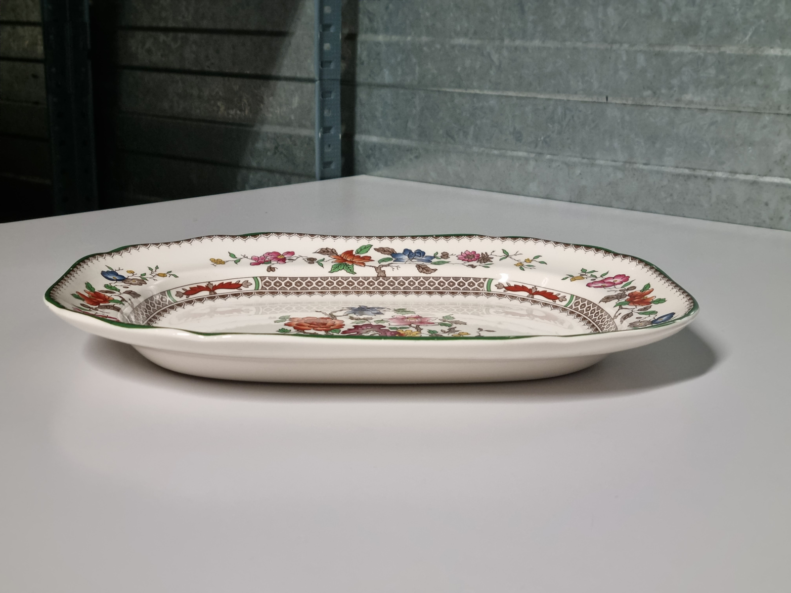 Engels Spode Copeland Chinese Rose rechthoekige schaal 31 cm
