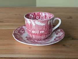 Engels rood Palissy Thames River Scenes Kop en schotel