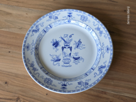 Potiche blauw Petrus Regout groot bord 34 cm