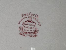 Engels rood Woods Burslem England Seaforth ontbijtbord 20,5 cm