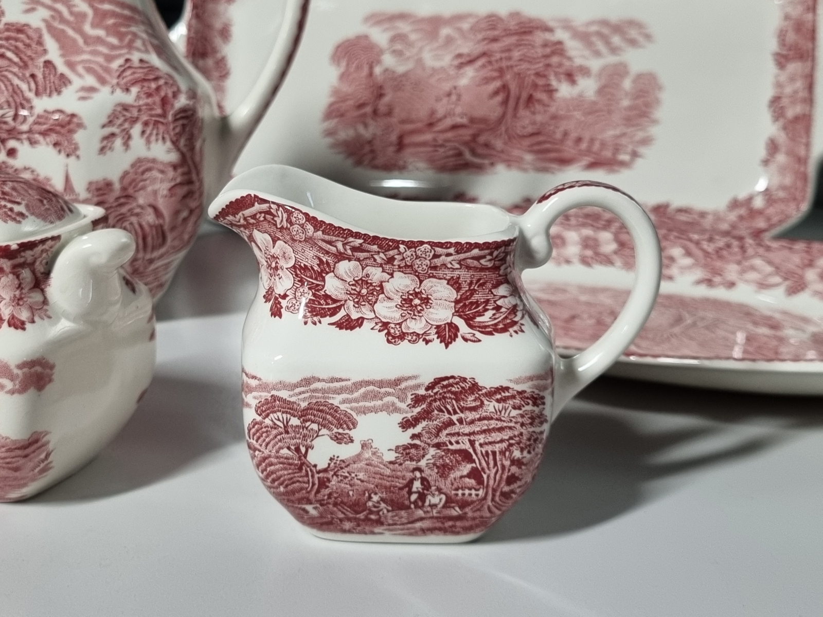 Engels rood Woodland Koffieservies Theeservies 8 persoons
