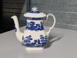 Engels Copeland Spode's Tower blauw Koffiepot middelgroot model