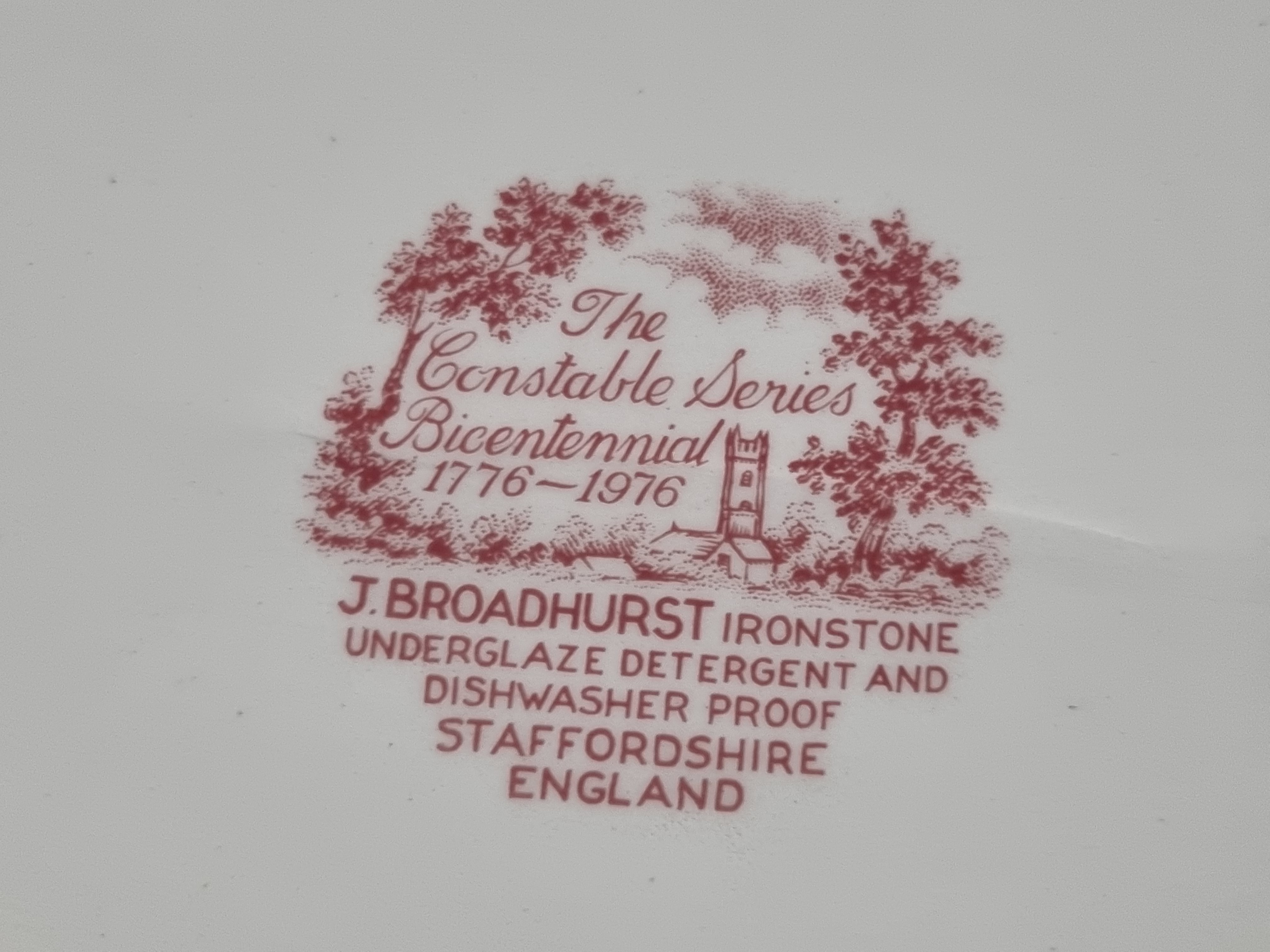 Engels rood Broadhurst The Constable Series ovale schaal 30,5 cm