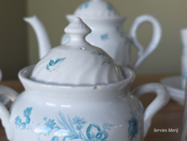 Petrus Regout decor Riva petrol koffieservies 9 personen