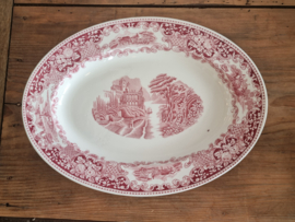 Regout Castillo Old England rood ovale schaal 34 cm