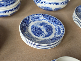 Regout Castillo blauw compleet eetservies 6 personen (rond model)