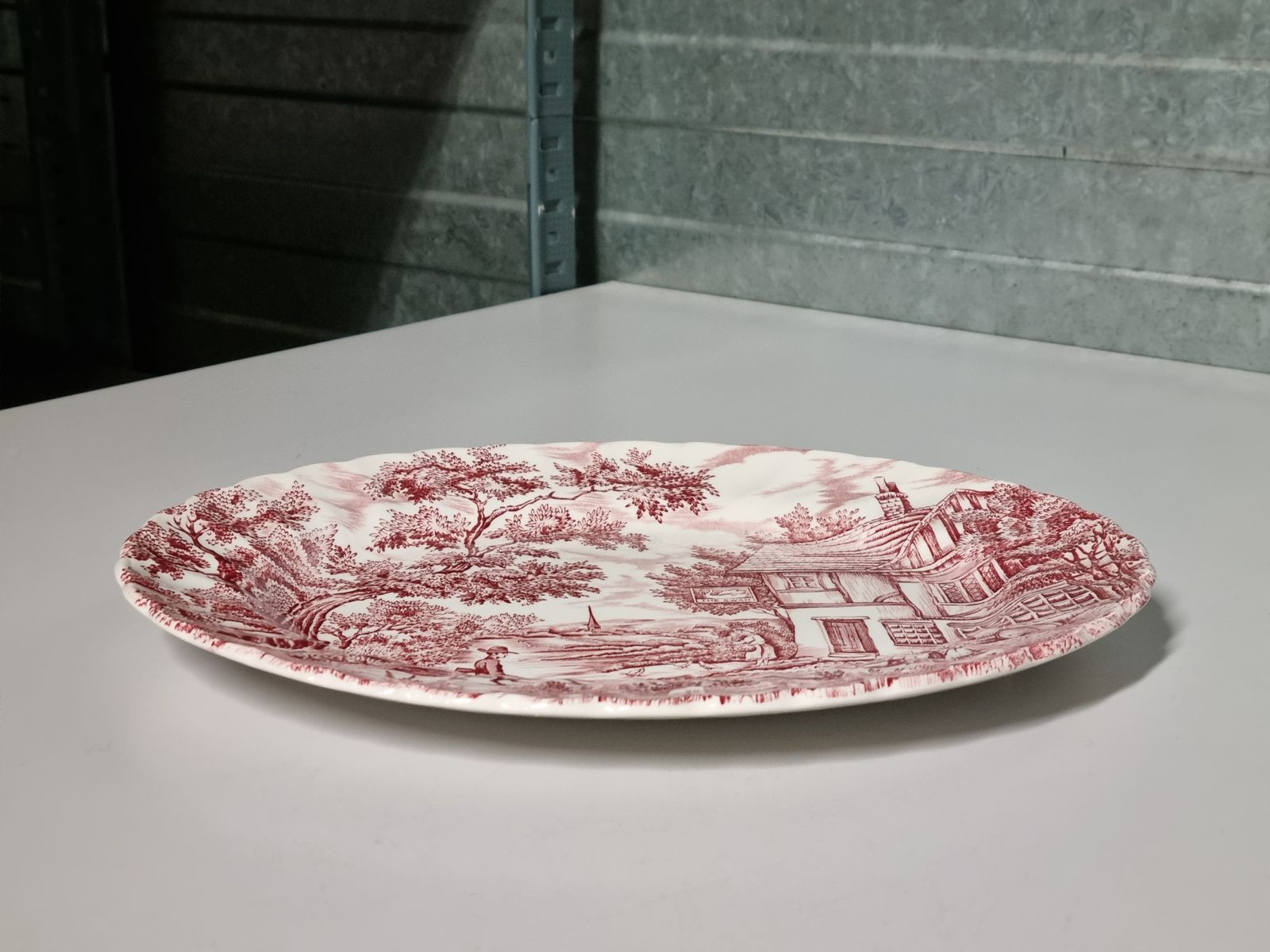 Engels rood The Hunter by Myott ovale Serveerschaal 29 cm