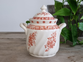 Regout decor Flower rood Suikerpot (creme)