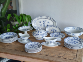 Potiche blauw Societe Ceramique compleet Eetservies 8-pers.