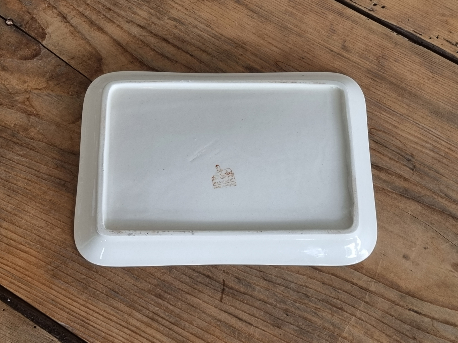 Oud Boerenbont Regout Onderbord Kaasstolp