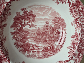 Engels rood Ridgway Woburn hoge ronde schaal 22,5 cm