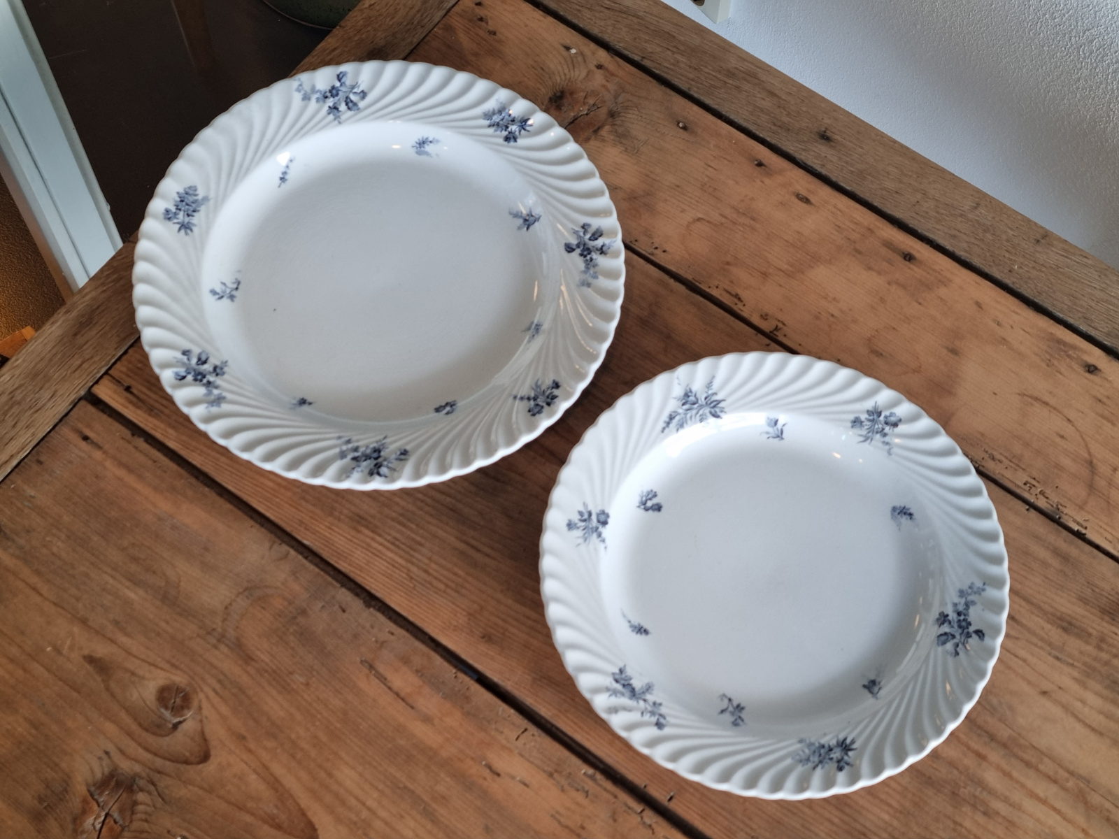Petrus Regout Riva donker blauw Set 2x serveerbord