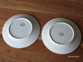 Petrus Regout Plata bruin set 2x ontbijtbord 19,5 cm