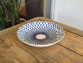 Lomonosov blauw Cobalt Net Tazza op lage voet 22 cm