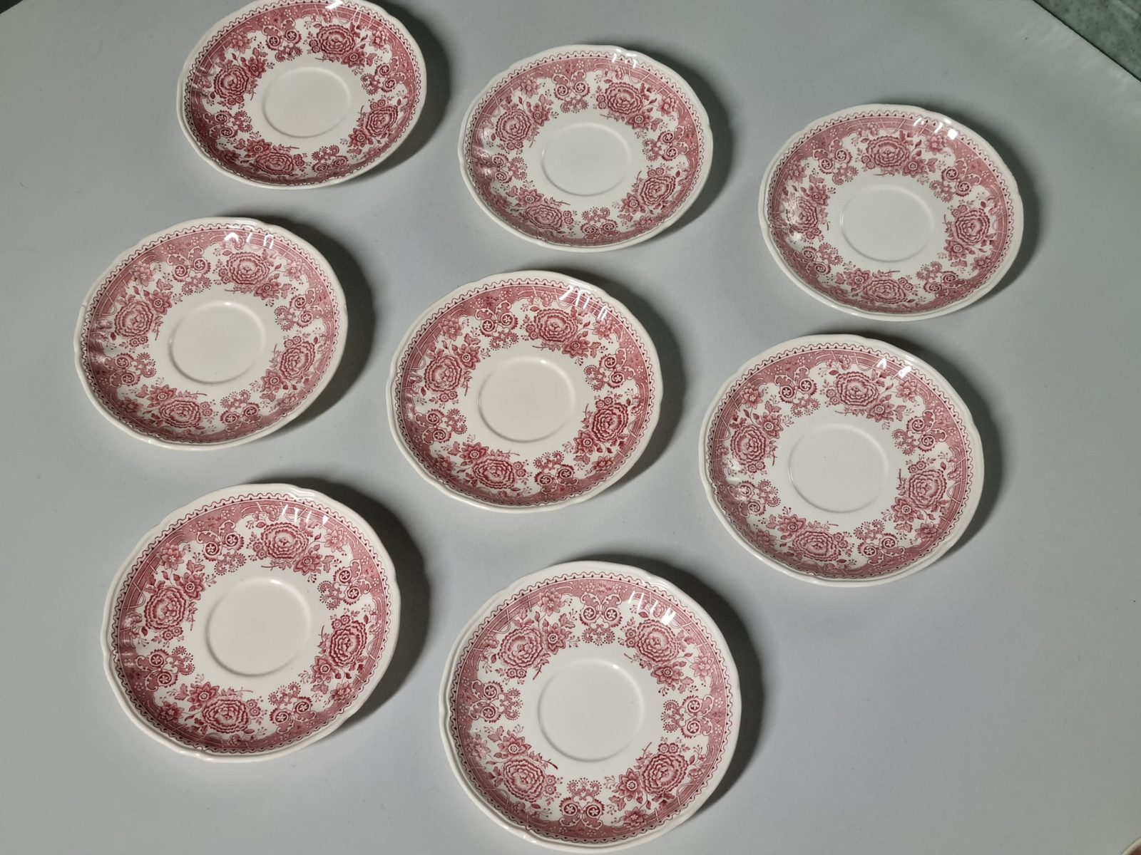 Villeroy en Boch Burgenland rood set  8x Koffie Kop en schotel
