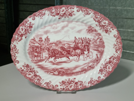 Engels rood Coaching Scenes by Johnson Bros Serveerschaal 35 cm