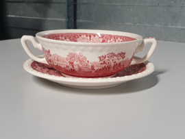 Villeroy en Boch Rusticana rood Soepkom met schotel