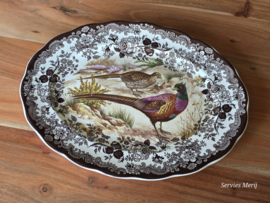 Engels Palissy Game Series grote ovale schaal 36 cm (afbeelding fazant)