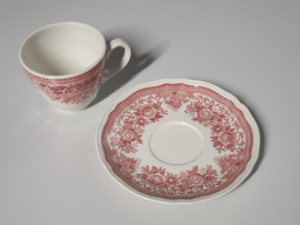 Villeroy en Boch Fasan rood Koffiekopje met schotel