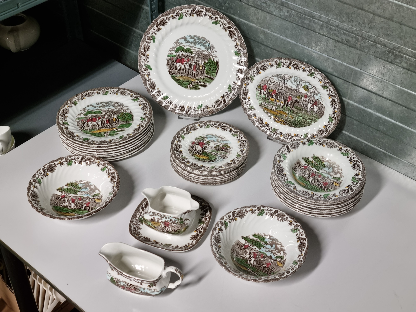 Engels bruin Jachtservies Myott's Country Life Eetservies 8-pers