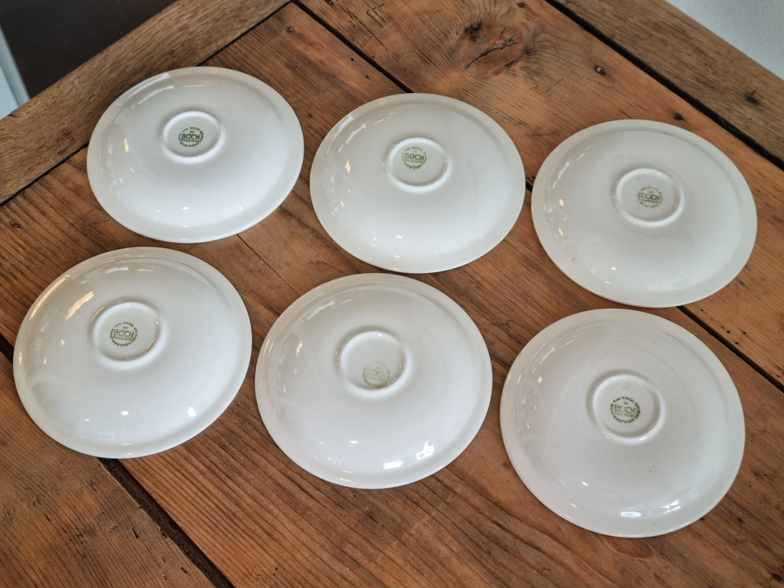 Boerenbont Boch set van 6x Koffie Kop en schotel model Audrey (groen stempel)